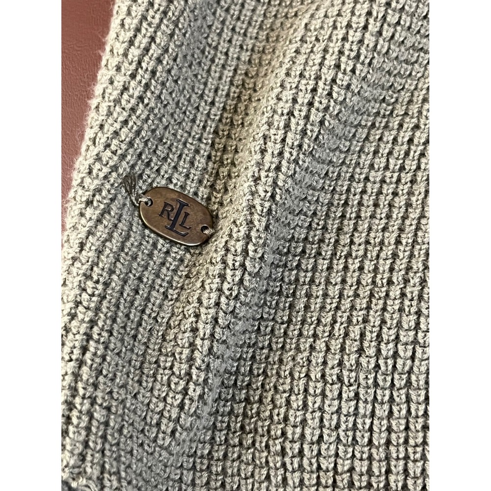 Lauren Ralph Lauren Womens Olive Green Waffle Knit Raglan Hoodie Sweater Large - Picture 11 of 15